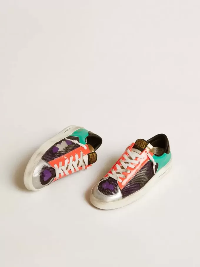 Damen-Sneaker Stardan LAB aus Lackleder und Mesh mit Gummister Damen-Sneaker Stardan LAB aus Lackleder und Mesh mit Gummister