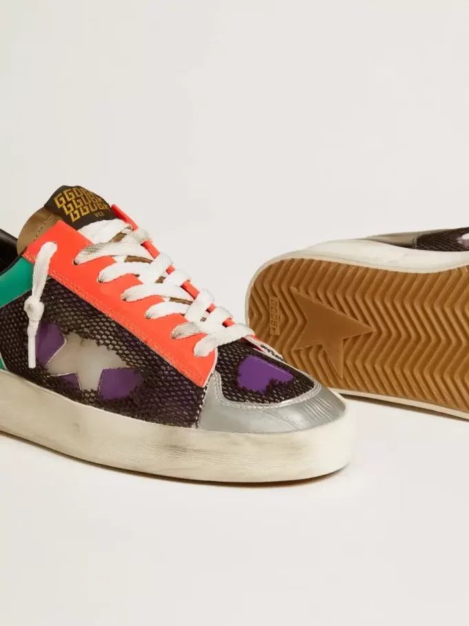 Damen-Sneaker Stardan LAB aus Lackleder und Mesh mit Gummister Damen-Sneaker Stardan LAB aus Lackleder und Mesh mit Gummister