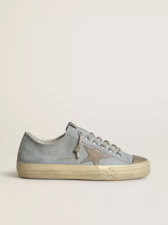 Damen-Sneaker V-Star aus hellblauem Canvas mit taubengrauem Lederstern
