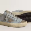 Damen-Sneaker V-Star aus hellblauem Canvas mit taubengrauem Lederstern