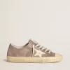 Damen-Sneaker „V-Star” aus hellbraunem Metallic-Wildleder mit cremefarbenem Lederstern