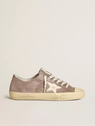 Damen-Sneaker „V-Star” aus hellbraunem Metallic-Wildleder mit cremefarbenem Lederstern Damen-Sneaker „V-Star” aus hellbraunem Metallic-Wildleder mit cremefarbenem Lederstern