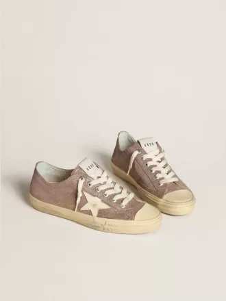 Damen-Sneaker „V-Star” aus hellbraunem Metallic-Wildleder mit cremefarbenem Lederstern Damen-Sneaker „V-Star” aus hellbraunem Metallic-Wildleder mit cremefarbenem Lederstern