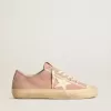 Damen-Sneaker V-Star aus rosa Wildleder mit cremefarbenem Lederstern Damen-Sneaker V-Star aus rosa Wildleder mit cremefarbenem Lederstern