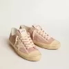 Damen-Sneaker V-Star aus rosa Wildleder mit cremefarbenem Lederstern Damen-Sneaker V-Star aus rosa Wildleder mit cremefarbenem Lederstern