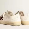 Damen-Sneaker V-Star aus weißem Nappaleder mit rotem Glitzerstern