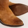 Damen-Stiefeletten aus tabakfarbenem Wildleder mit eingearbeitetem Stern