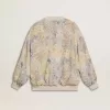 Damen-Strickjacke mit Blumenprint und Stickerei