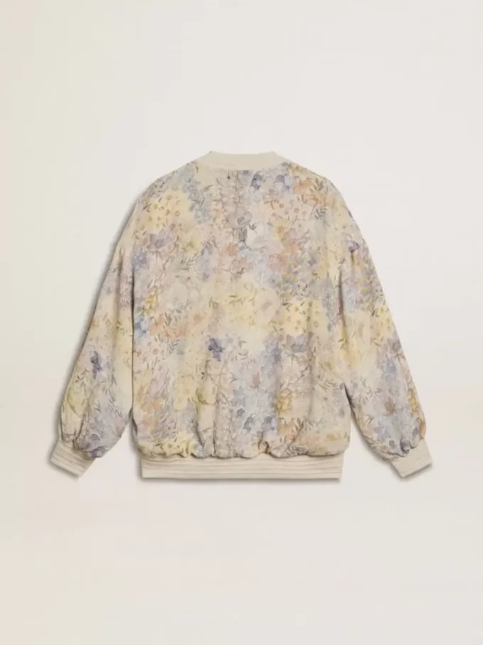 Damen-Strickjacke mit Blumenprint und Stickerei
