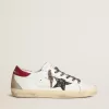 Damen-Super-Star aus Nappa mit Glitzerstern und rotem Nappa-Fersenriemen