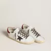 Damen-Super-Star aus Nappa mit Glitzerstern und rotem Nappa-Fersenriemen