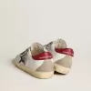 Damen-Super-Star aus Nappa mit Glitzerstern und rotem Nappa-Fersenriemen