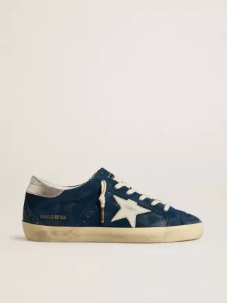 Damen-Super-Star LTD aus blauem Wildleder mit weißem Stern