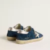 Damen-Super-Star LTD aus blauem Wildleder mit weißem Stern Damen-Super-Star LTD aus blauem Wildleder mit weißem Stern
