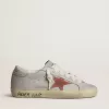 Damen-Super-Star LTD aus grauem Leder mit ziegelrotem Wildlederstern