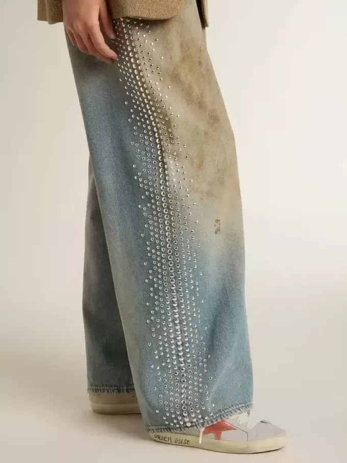 Damen-Super-Star LTD aus grauem Leder mit ziegelrotem Wildlederstern
