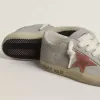Damen-Super-Star LTD aus grauem Leder mit ziegelrotem Wildlederstern