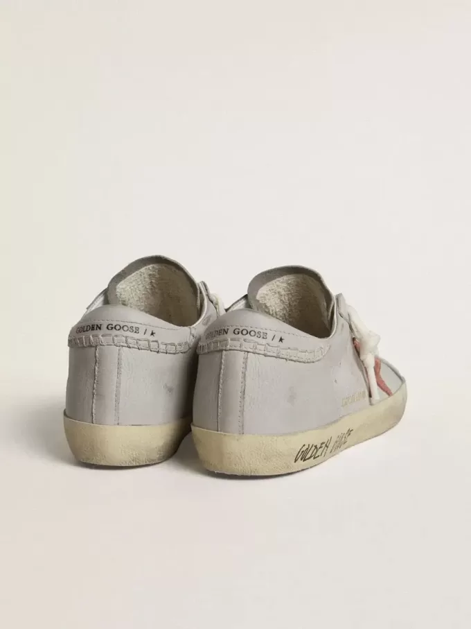 Damen-Super-Star LTD aus grauem Leder mit ziegelrotem Wildlederstern
