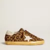 Damen-Super-Star LTD aus Ponyfell mit Leopardenmuster, Lederstern und Fersenlasche Damen-Super-Star LTD aus Ponyfell mit Leopardenmuster, Lederstern und Fersenlasche