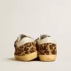 Damen-Super-Star LTD aus Ponyfell mit Leopardenmuster, Lederstern und Fersenlasche Damen-Super-Star LTD aus Ponyfell mit Leopardenmuster, Lederstern und Fersenlasche