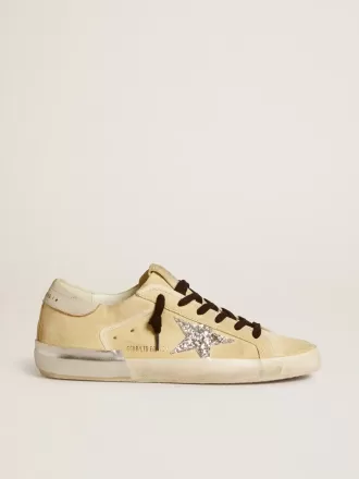 Damen-Super-Star LTD aus Wildleder mit Glitzerstern und Lederlasche am Absatz