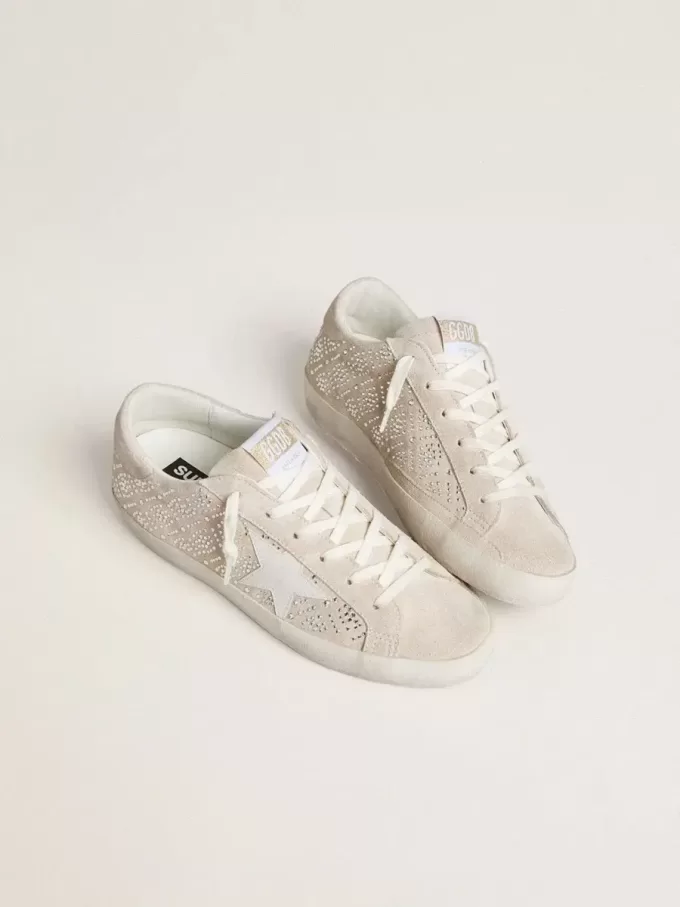 Damen-Super-Star LTD aus Wildleder mit Swarovski-Kristallen und eisgrauem Lederstern Damen-Super-Star LTD aus Wildleder mit Swarovski-Kristallen und eisgrauem Lederstern