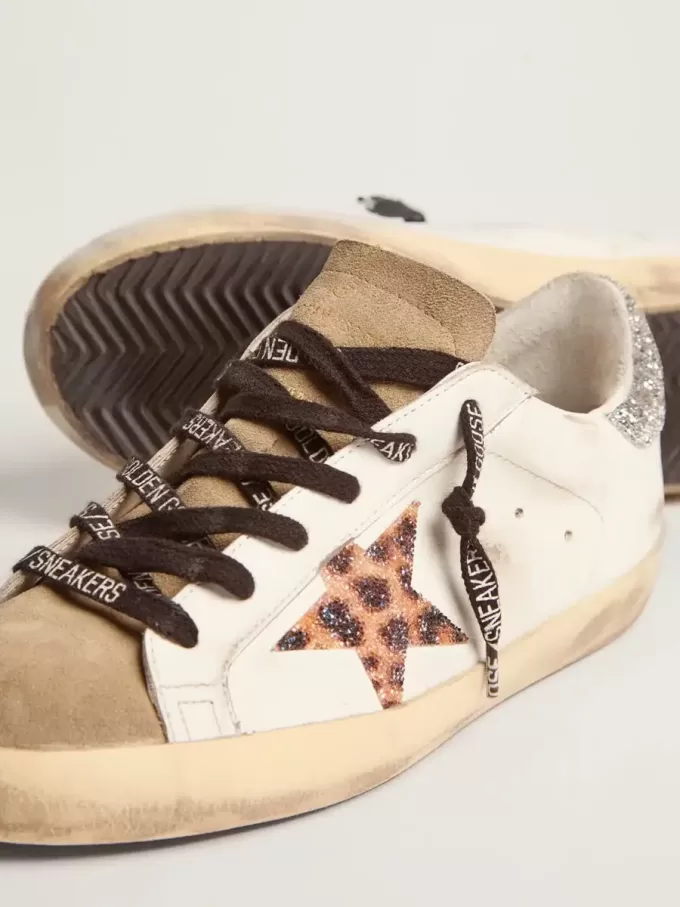 Damen-Super-Star LTD mit Leopardenmuster und Swarovski-Kristallstern Damen-Super-Star LTD mit Leopardenmuster und Swarovski-Kristallstern