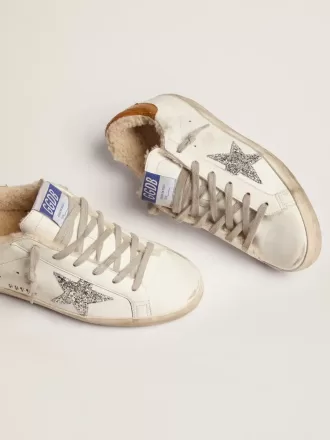 Damen-Super-Star mit Lammfellfutter und silbernem Glitzerstern