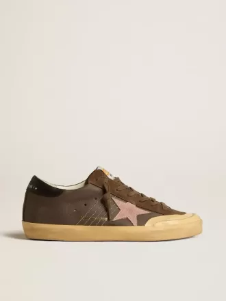 Damen-Super-Star Penstar LTD aus braunem Leder mit rosa Wildlederstern