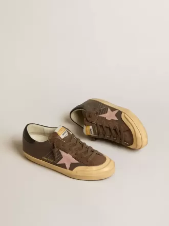 Damen-Super-Star Penstar LTD aus braunem Leder mit rosa Wildlederstern
