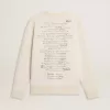 Damen-Sweatshirt in Used-Weiß mit Print Damen-Sweatshirt in Used-Weiß mit Print