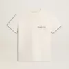 Damen-T-Shirt in Altweiß mit Logo auf der Brust