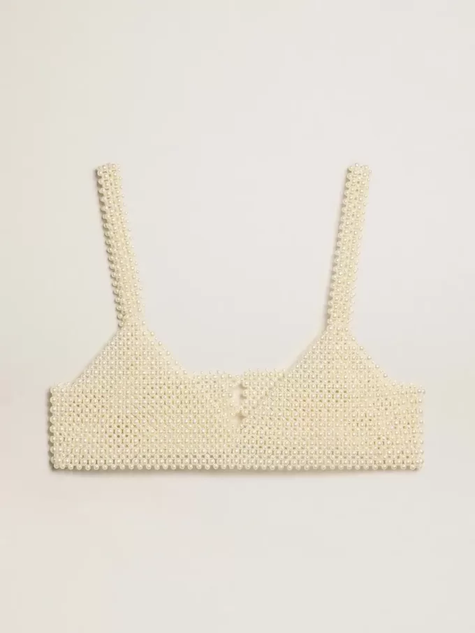 Damen-Top mit Perlenkette