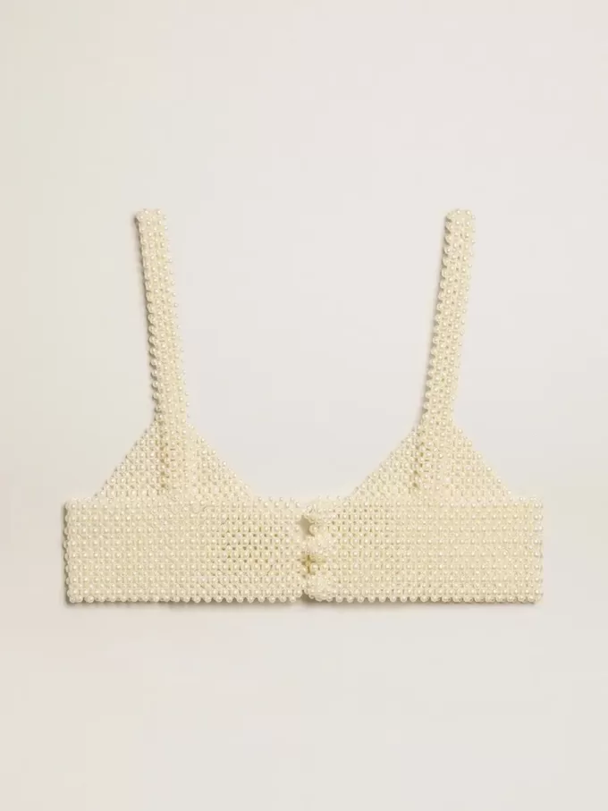 Damen-Top mit Perlenkette