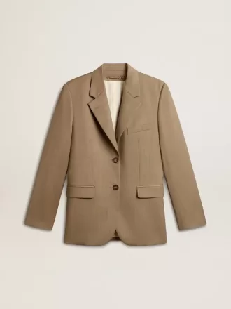 Damenblazer in Taubengrau mit doppelter Knopfleiste