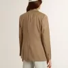Damenblazer in Taubengrau mit doppelter Knopfleiste