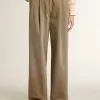 Damenhose aus Baumwolle in Khaki
