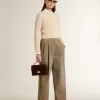 Damenhose aus Baumwolle in Khaki