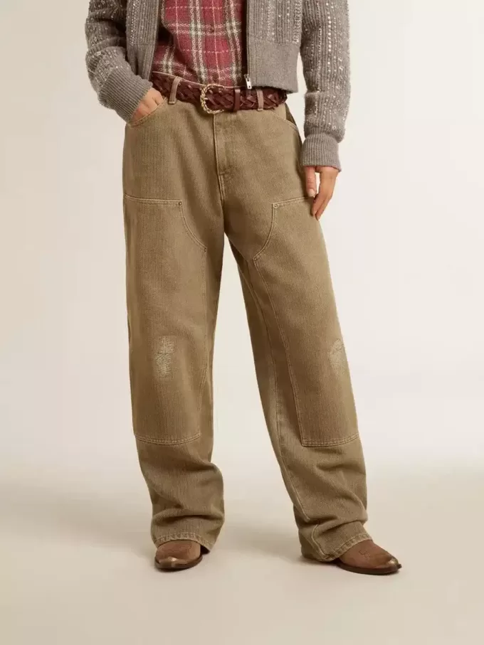 Damenhose aus Baumwolle mit Used-Look