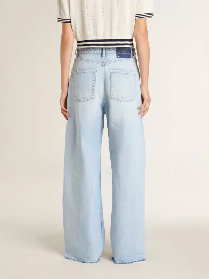 Damenhose aus Denim mit Used-Effekt Damenhose aus Denim mit Used-Effekt