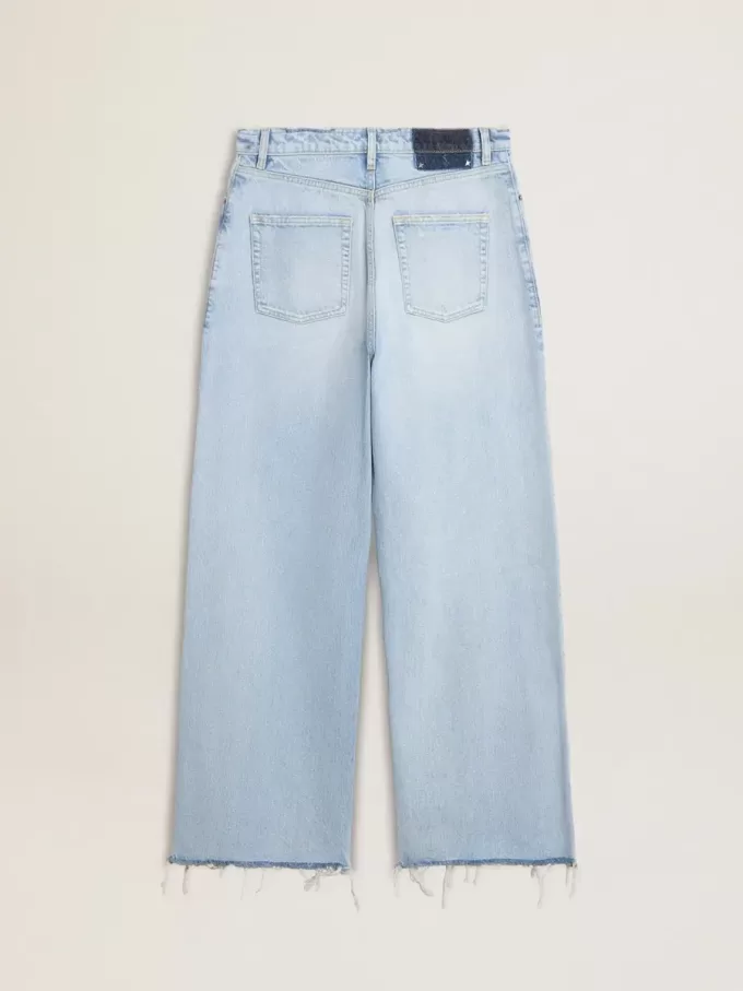 Damenhose aus Denim mit Used-Effekt Damenhose aus Denim mit Used-Effekt
