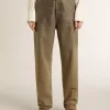 Damenhose aus khakifarbener Baumwolle mit Farbverlauf und Swarovski-Effekt