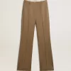 Damenhose aus taubengrauem, maßgeschneidertem Wollstoff Damenhose aus taubengrauem, maßgeschneidertem Wollstoff