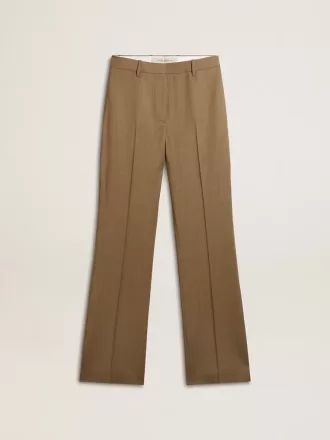 Damenhose aus taubengrauem, maßgeschneidertem Wollstoff