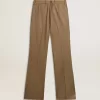Damenhose aus taubengrauem, maßgeschneidertem Wollstoff Damenhose aus taubengrauem, maßgeschneidertem Wollstoff