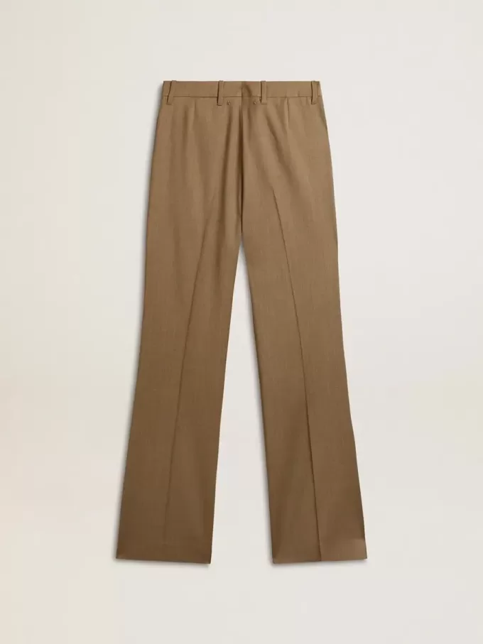 Damenhose aus taubengrauem, maßgeschneidertem Wollstoff Damenhose aus taubengrauem, maßgeschneidertem Wollstoff