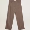 Damenhose aus Wollmischung in Hellbraun mit Mikro-Chevronmuster Damenhose aus Wollmischung in Hellbraun mit Mikro-Chevronmuster