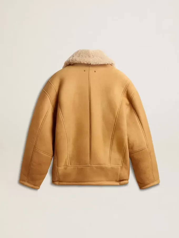 Damenjacke aus Schafsleder mit breitem Schaffellkragen Damenjacke aus Schafsleder mit breitem Schaffellkragen