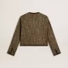 Damenjacke „Journey” aus Wolltweed mit Details aus kaffeefarbenem Wildleder Damenjacke „Journey” aus Wolltweed mit Details aus kaffeefarbenem Wildleder
