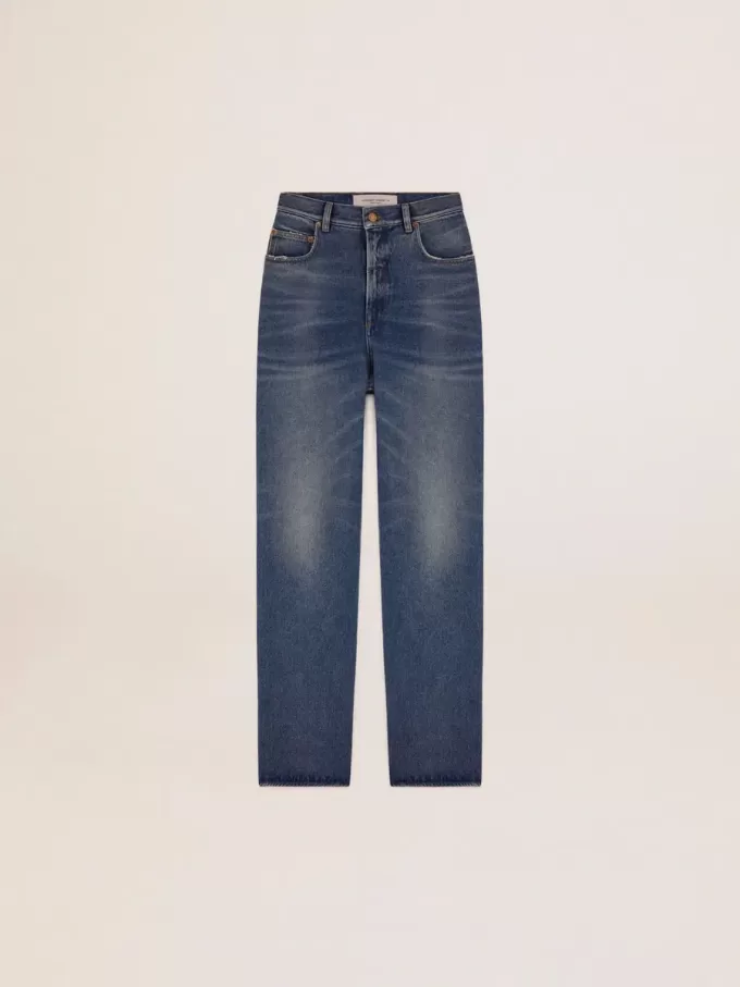 Damenjeans mit mittlerer Waschung